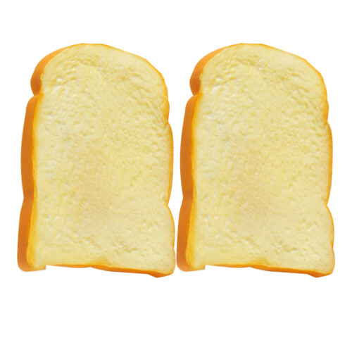 4St PU Broodversiering Geel Levensgetrouw Nep Toast Model 2