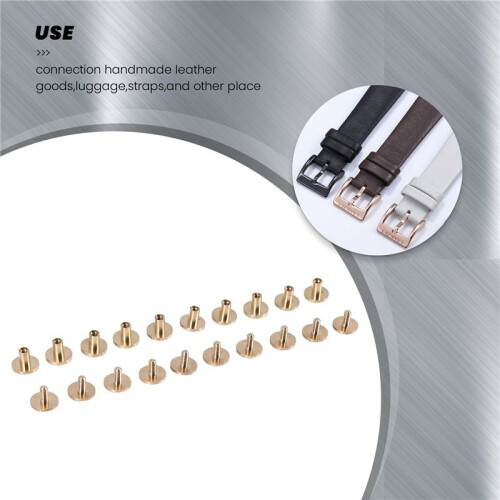 10x Arc Solid Brass Button Stud Screw Nail Screw back Leather Rivet Belt 6mm