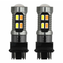 2X LED Lâmpada de Duas Cores T25 3157 P27-7W 5630 20SMD Canbus Carro Freio Lâmpada Reverso Sinal de Volta Branco ÂMbar B