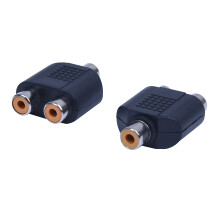 2 pezzi RCA AV sdoppiatore a Y Adattatore 1 femmina a 2 femmina nero