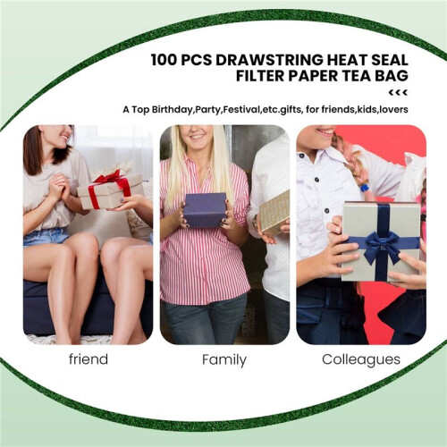 100 Pcs Disposable Empty Tea Bag String Heat Seal Filter Paper
