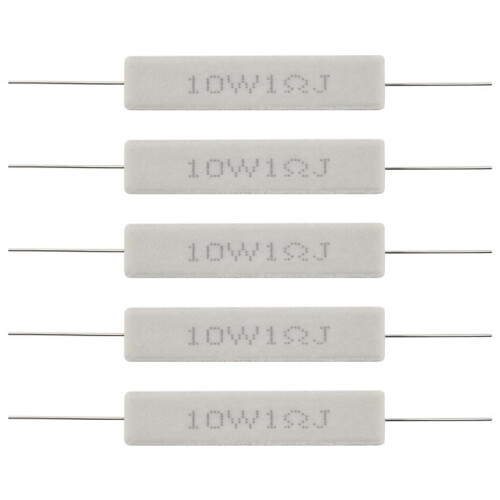 1.0 Ohm 10W Wirewound Ceramic Cement Resistor 5 Pcs