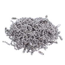 Edelstahl 10cm Laenge 2.4mm perlenbesetzt Ballkette 100Pcs Silber Ton