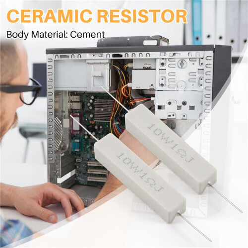 1.0 Ohm 10W Wirewound Ceramic Cement Resistor 5 Pcs 2