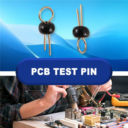 200Pcs Black Gold Tone Soldering PCB Board Breadboard Test Point Pin 2
