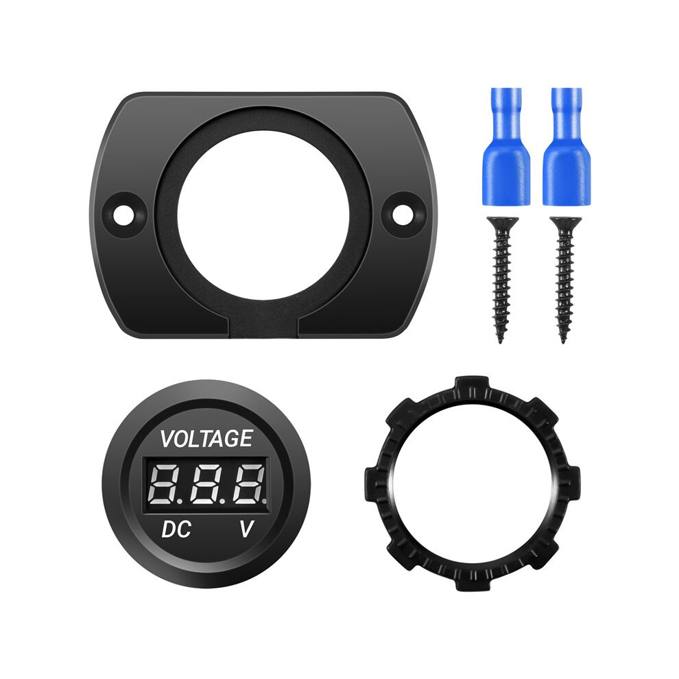 12V-24V Waterproof Car Motorcycle Led Digital Display Voltmeter Voltage Meter Black 6031995465578