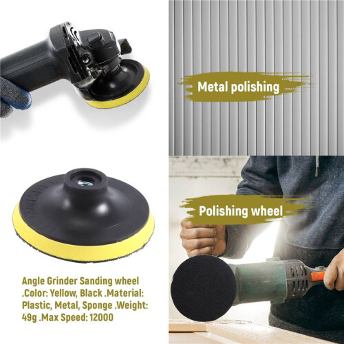 Angle Grinder Sanding Polishing Hook and Loop Backing Pad 4" Dia