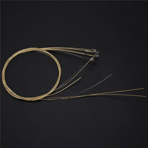 6 Pcs Steel Strings Replacement for Acoustic Guitar New Silver+Brass 2