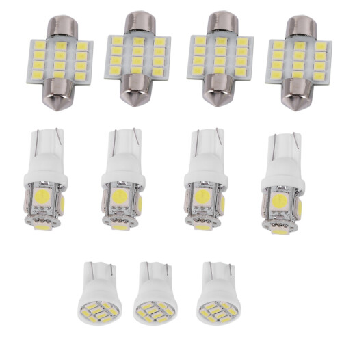 11 Pz Led Luci Interne Per Lampada T10 E 31Mm Map Dome
