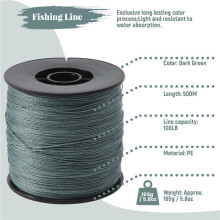 500M 100Lb 0.5Mm Super Strong Geflochtene Angelschnur Pe 4 Stränge Farbe: Dunkelgrün