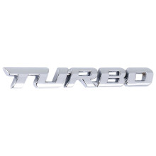 TURBO Universele Auto Motorfiets Auto 3D Metalen Embleem Badge Sticker Sticker, Zilver