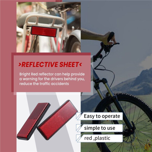 rectangle red Reflectors Universal For Motorcycles ATV Bikes Dirt Bikes 1