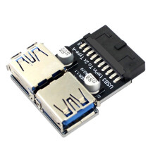 Adaptateur 19 Broches Vers Double USB 3.0/3.1 19P/20P Vers Double Connecteur Femelle de Type A Avant Convertisseur Adaptateur USB 3.0 Prise Enfichable