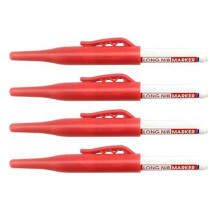 Long- Deep Hole ,Metal Markers for Steel Waterproof Construction Markers Long Nose  Pens Red