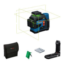 Laser - BOSCH PROFESSIONAL - GLL 12V-100-33 CG - 3 groene laserlijnen - Bereik 100 m - Nauwkeurigheid 0,3 mm