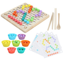 Wooden Clip Beads Puzzle Board for Kids Educational Brain & Bead Learning Toy