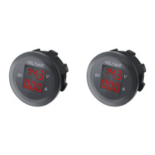 2X Auto LED Digitale Voltmeter 12V/24V LED Dual Voltmeter Amperemeter Spanningsmeter voor Auto Boot Universeel Waterdicht Rood