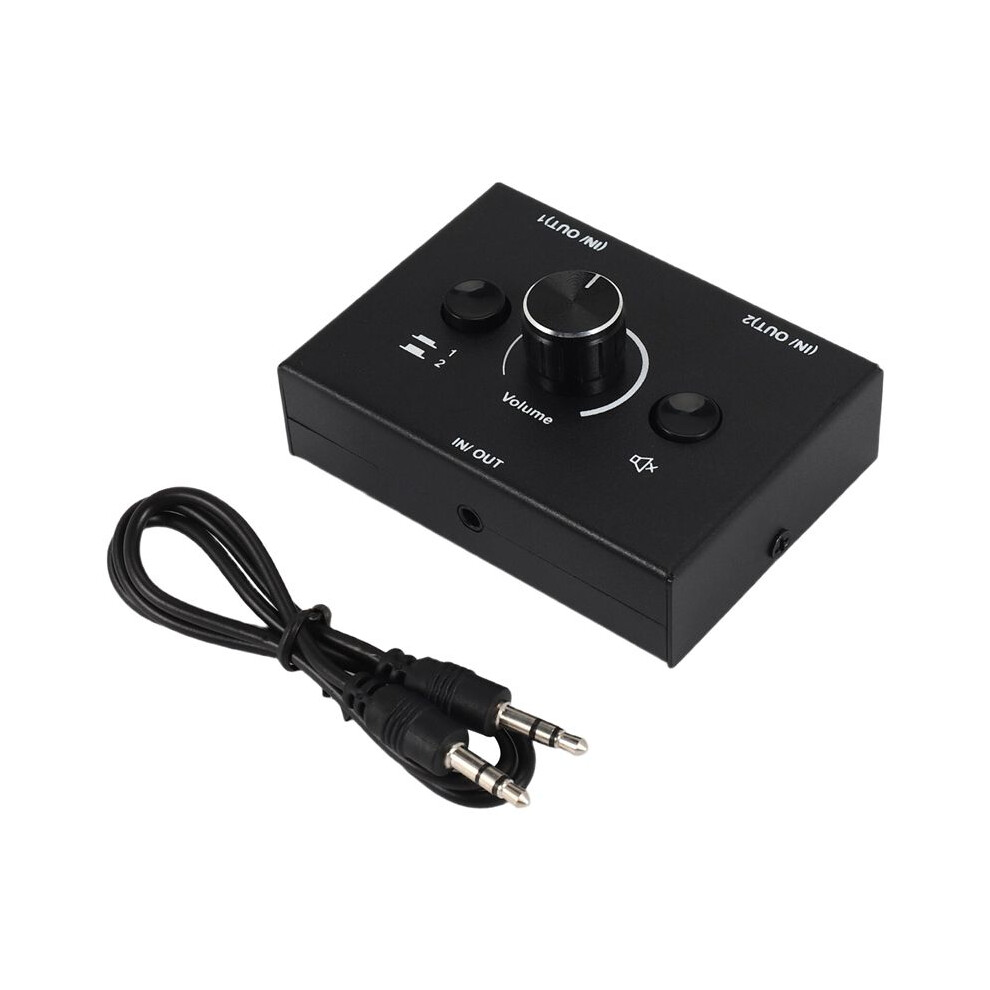 3.5Mm Audio Switcher, 2 Input 1 Output/1 Input 2 Output Audio Splitter Switcher, Audio Switcher Box, One-Key Mute Button 6033601619597