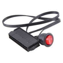 50cm Cable Copper Tin Wire 24-Pin Female ATX PSU PC Power Supply Tester Start Jumper with /OFF