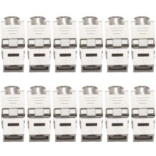 12 StüCk RJ45 Schluss Stein Cat 7 Cat 6A Geschirmtes FTP Zink Legierungs Modul Netz Werk Schluss Stein Jack Anschluss Adapter 10 GB Netz Werk