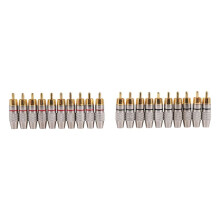 20 Pcs RCA Plug Audio Video Locking Cable Connector Gold Plated