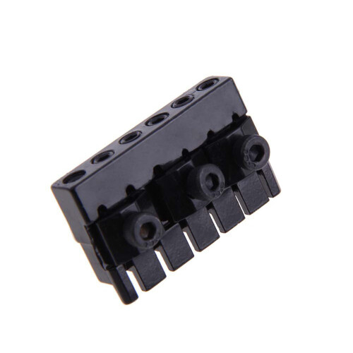 1 Set 6 String Saddle Headless Guitar Bridge Tailpiece Black for Electric Guitar Parts Replacement 1