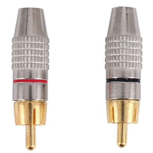 20 Pcs RCA Plug Audio Video Locking Cable Connector Gold Plated 1