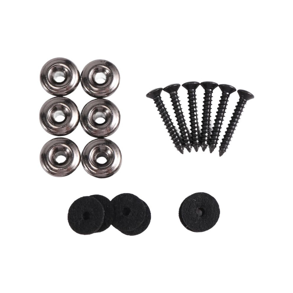 6 Pieces Mushrooms Guitar Strap Buttons Strap Locks Chrome (Black) 6031503459815
