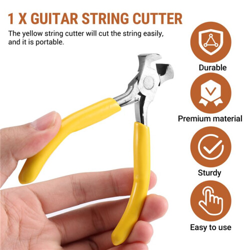 3Pcs Guitar Repair Maintenance Tool Guitar String Winder, Guitar Bridge Pins Puller Peg Remover, Guitar String Cutter Plier Wire Puller 2