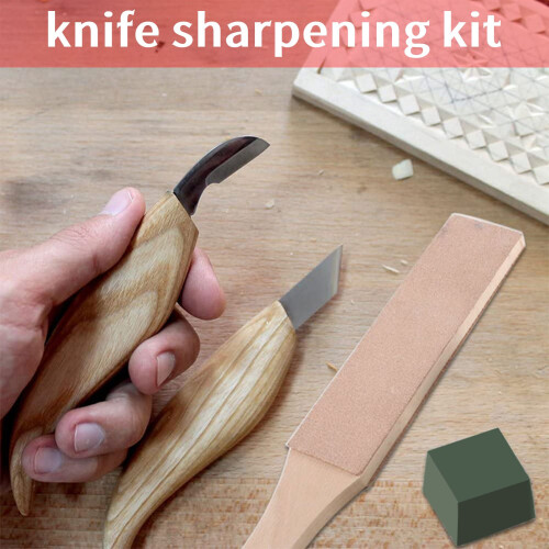 Leather Stropping Kit Tools Leather Strop Board 3 Packs Leather Sharpening Polishing Compound Hone Knife Sharpener 1