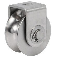 2 Inch Roller Wheel Bearings U Pulley Wheels Detachable Heavy Duty Grooved Wheel for Material Handling and Moving