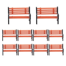 10Pcs Model Train HO N O Scale 1:75 Bench Chair Model Settee Street Park Layout Plastic Crafts,Garden/Railway Layout