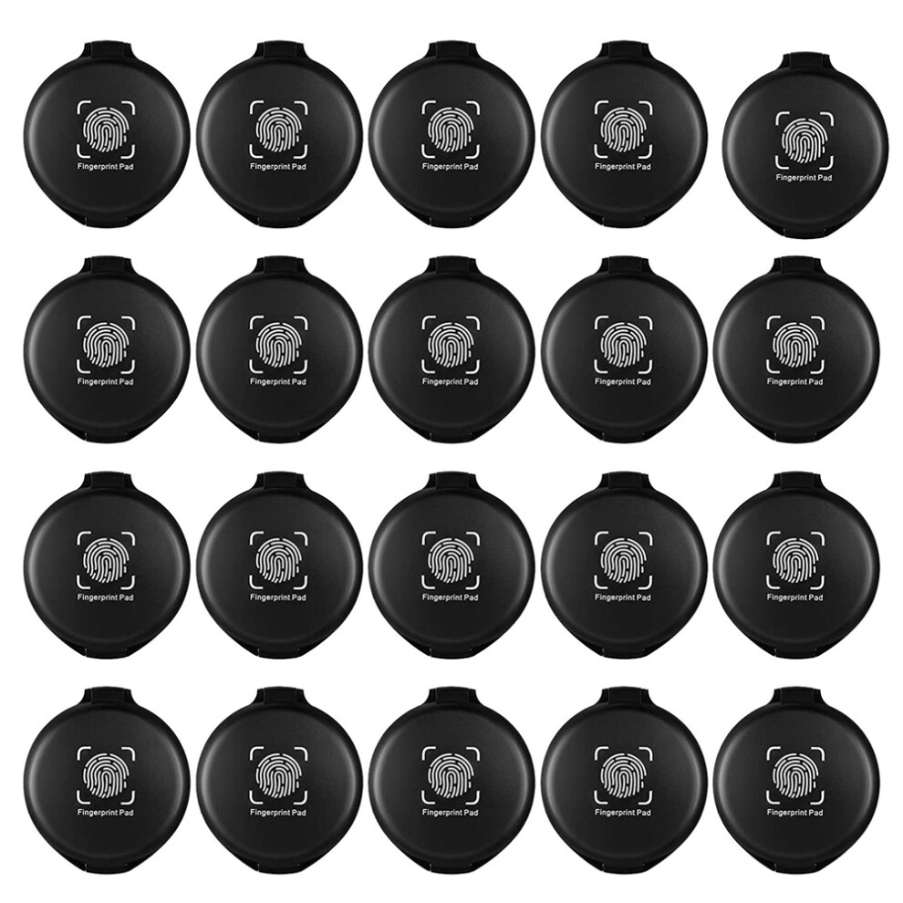 Semoic 20 Pcs Fingerprint Fingerprint Ink Pad Stamp Ink Pad Notary Supplies Identification Security Id Fingerprint Black