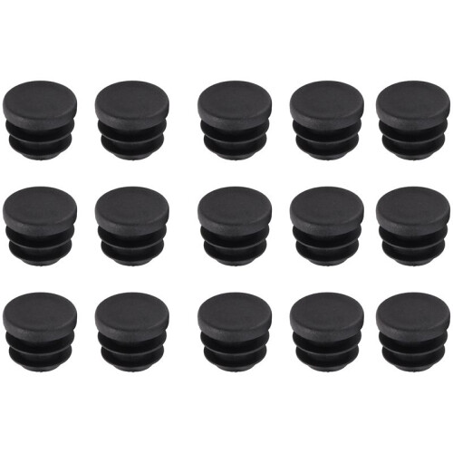 15Pcs Black Plastic Blanking End Cap Round Tube Insert Pipe Bung 16mm