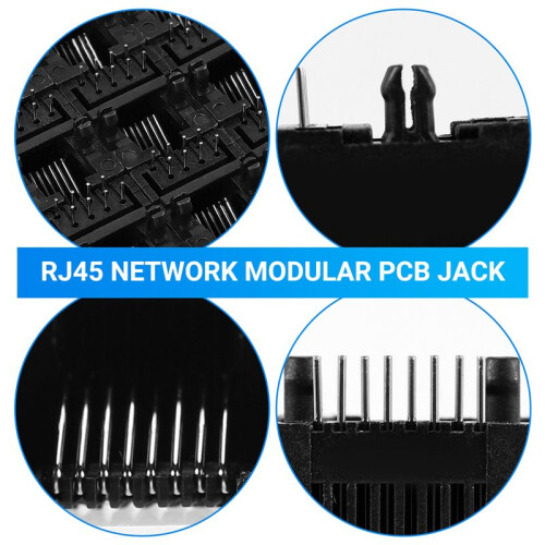 20pcs RJ45 8P8C Computer Internet Network PCB Jack Socket Black 2