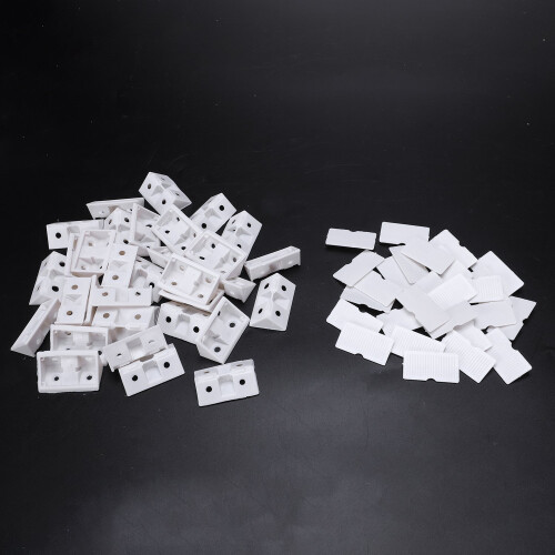 30pcs Shelf Cabinet 90 Degree Plastic Corner Braces Angle Brackets White 2