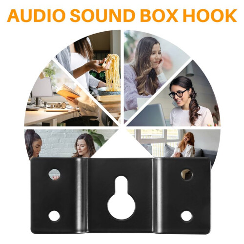 DIY Audio Sound Box Speaker Wall Mount Iron Hook Hanger Plate 5PCS 2