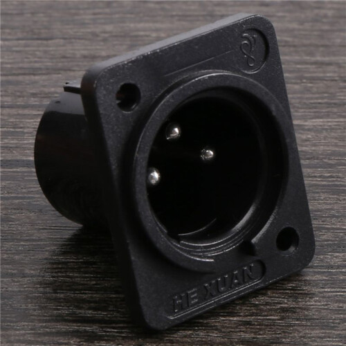 XLR Male Plug Straight Terminal Panel Mounted Connector 10 Pieces 2