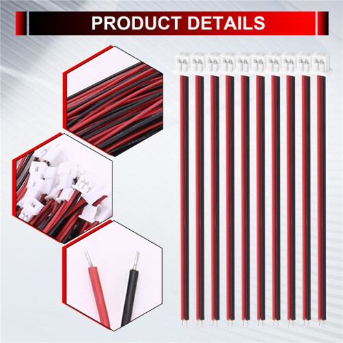 20Pcs Micro-Jst Ph 1.25 Männlicher Stecker mit 2 Stiften mit Drahtkabeln