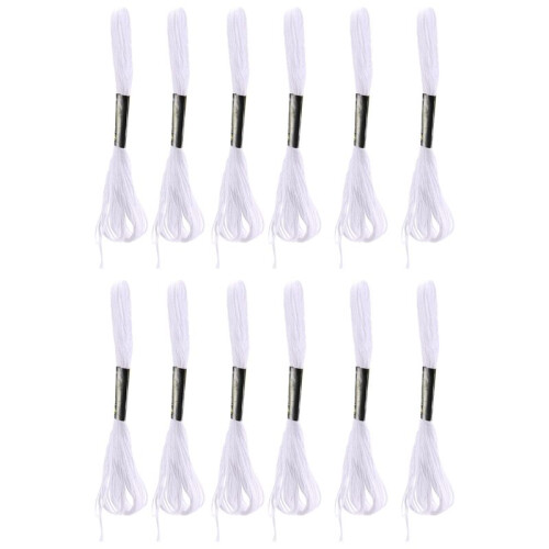 12x Bianco Anchor  Ago Cotone Ricamo Thread Floss Matasse Per Cucire