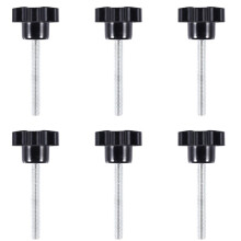 6 pcs M6 x 50 mm locking star-shaped plastic male thread knob grip