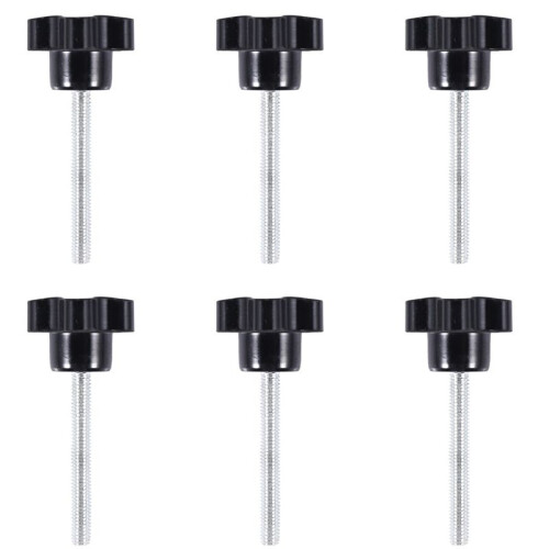 6 pcs M6 x 50 mm locking star-shaped plastic  male thread knob grip