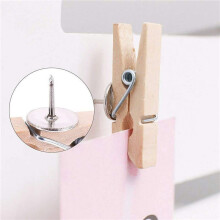 Puntine Da Disegno con Clip nel Legno, Clip di Carta  con Perni per Pannelli nel Sughero Note Foto Muro e Artigianato per Uffici Scuole