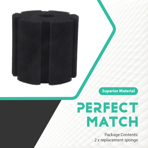 2x Replacement Sponge Filter for XY-380 Black 2