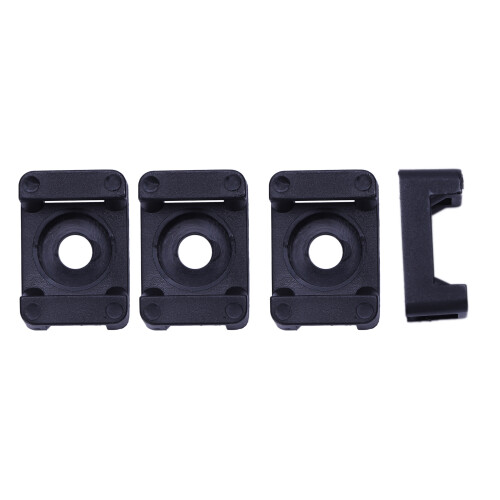 Screw Bracket Mount Saddles Bases Cable Tie Bracket 23mmx16mm 30 Units Black 1