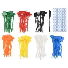 250 Pcs 7Colors Nylon Cable Ties Self-Locking Cord Write Ethernet Wire Zip Mark Tags Nylon Power Marking Label