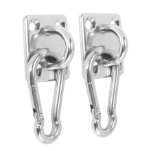 2 Sets Of Suspended Ceiling Wall Mount U-Shaped Hooks Stainless Steel Heavy Duty Multi-Function Hammock Hammock Hook Metal Base Plate with Hook