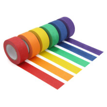 Gekleurde Afplaktape, Gekleurde Schilderstape voor Kunst en Handwerk, Etikettering of Codering - 6 Verschillende Kleurenrollen - Afplaktape 1 Inch X