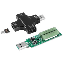 Tester USB C, Tester USB Tipo C 2 nel 1 Multimetro Digitale IPS con Schermo un Colori, Tensione, Corrente, Potenza, Temperatura, con Caricatore