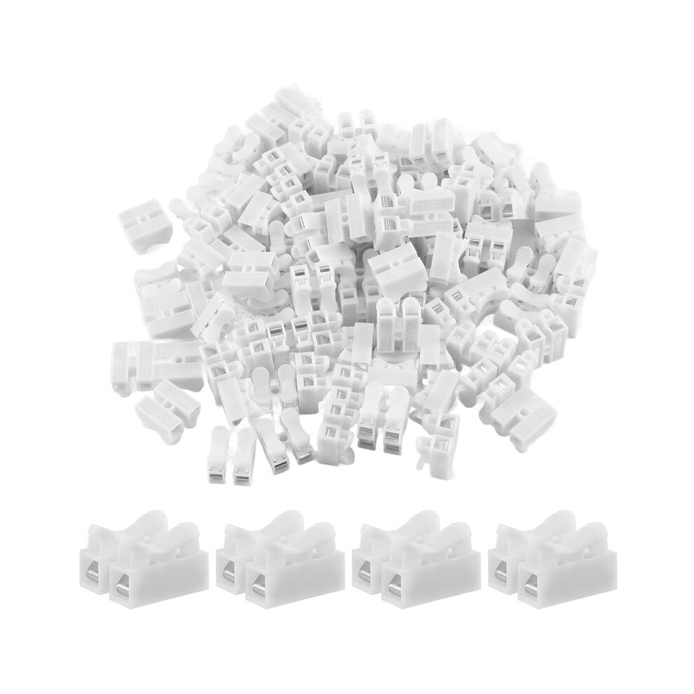 100Pcs Plastic 2 Pin Push Quick Cable Connector Wiring Terminal 10A 250V 6034264340798